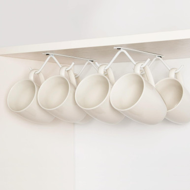 Cabinet Hook Mug Holder - Hanging Coffee Cup Rack for Kitchen, Under ...