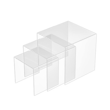 Sezanrpt Clear Acrylic Risers 3 pcs, Square Acrylic Food Display Stands ...