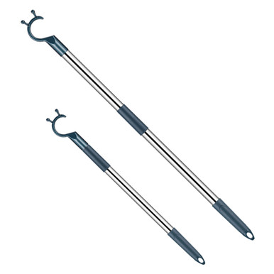 Retractable Long Pole with Hook Telescoping Closet Pole 33