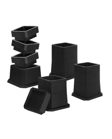 Affogato Bed Risers (Pack of 16) Adjustable Furniture Risers Lift ...