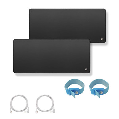 Grounding Kit - 2 Grounding Wires & 4 Adjustable Grounding Wrist Straps, Compatible With Most Grounding Mats & Pads