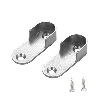 10 Pcs 16 mm Oval Closet Rod End Caps Supports Metal Closet Pole ...