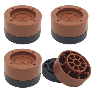 HANIHUA 4 Sets Round Furniture Bed Risers (Brown) Adjustable Bed Lifts ...