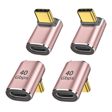 AreMe 90 Degree USB C Adapter (4 Pack), Type C Male to Female Up and ...