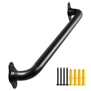 Purife 24 Inch No-Slip Black Industrial Stair Railing - Staircase ...