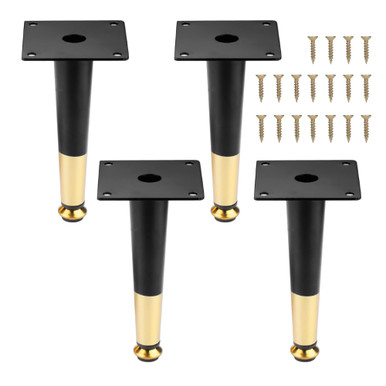 YJNSFT 4 inch Metal Legs for Furniture Cabinet Feet Straight Conical ...