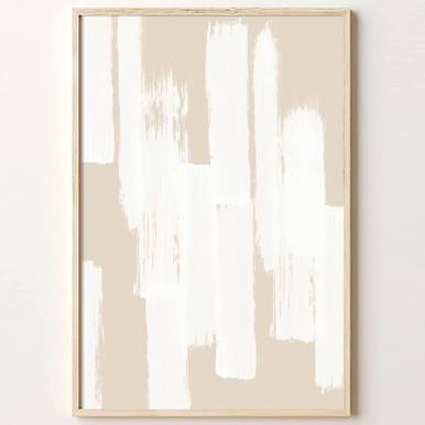 Abstract Beige Canvas Wall Art Boho Mid Century Modern Abstract Art ...
