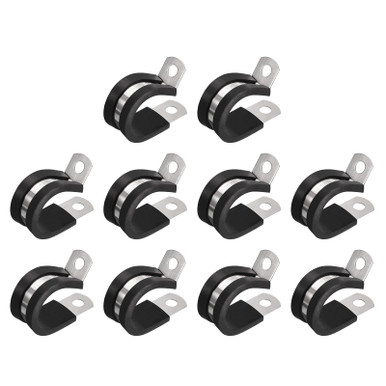 Ancor Marine 304 Stainless Steel Rubber Cushion Clamp – 1/2 Inch, 10-Pack