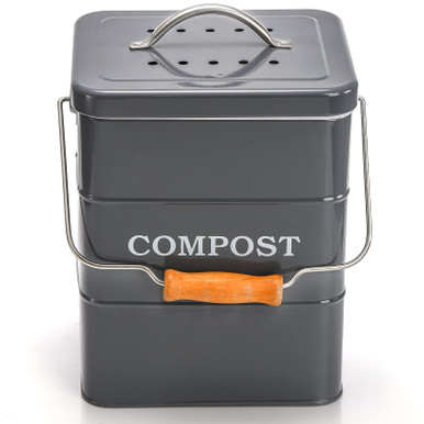AVLA Compost Bin Kitchen Countertop, 1 Gallon Metal Composter Pail ...