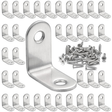 INIRET 50 Packs L Bracket Stainless Steel Corner Brace 1.18x1.18 Inch ...