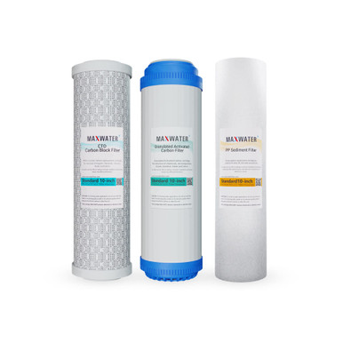2.5 Inch Filter Max Water 5 Micron Replacement Filter Cartridge Set (10 inch x 2.5 inch ...