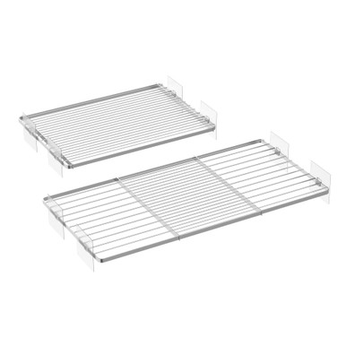 WEJIPP Expandable Closet Organizer Shelf - Heavy Duty Metal Tension Rack, White, 2 Pack