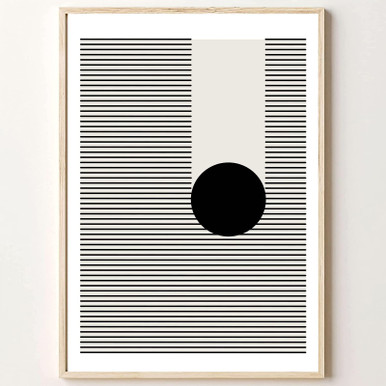 Minimalist Abstract Black and White Wall Art Modern Line Art Print ...