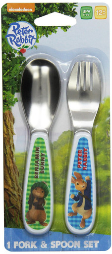 Gerber Graduates Utensil Fork and Spoon Set, Peter Rabbit ...