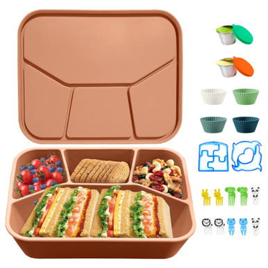 Toscayat Silicone Bento Lunch Box for Adults Kids | 40oz Leak-Proof