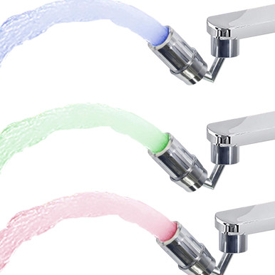 2 Pack 3-Color 720 Big Angle Swivel Temperature Sensitive LED Water ...
