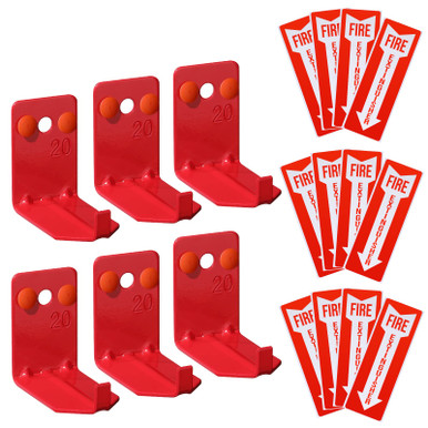 6 Pack Fire Extinguisher Holder and 12 Pieces Fire Extinguisher Sign ...