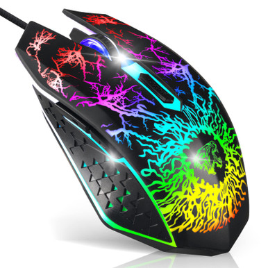 Scettar Gaming Mouse Wired, 7 Light RGB Mouse Gamer, Laptop Mouse with ...