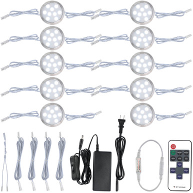 Meigour Hardwired Under Cabinet Lights Kit, Electric Wired Round LED ...
