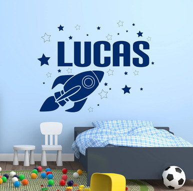Personalized Rocket Name Wall Decal - Rocket Wall Decals - Nursery Wall ...
