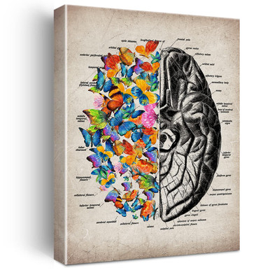 Brain Art Butterfly Anatomy Canvas Wall Art Human Brain Canvas Print ...