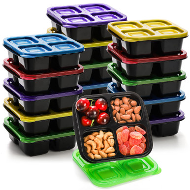 AVLA 10er Set Bento-Snack-Boxen – Wiederverwendbar, 4 Fächer, Stapelbar Für Schule & Arbeit
