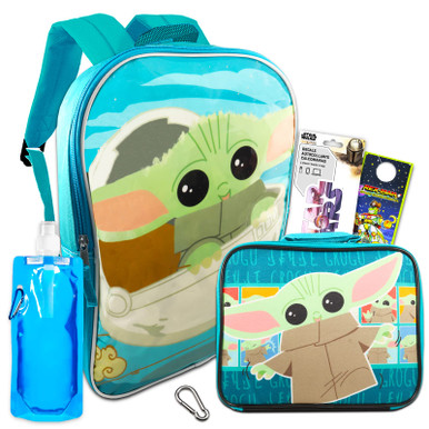 Baby Yoda Backpack and Lunch Box Set - Star Wars School Supplies Bundle ...