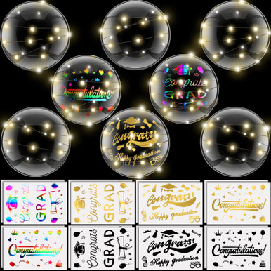 16 Pcs Graduation LED Balloons 18 Inch Clear Light Up Balloons ...