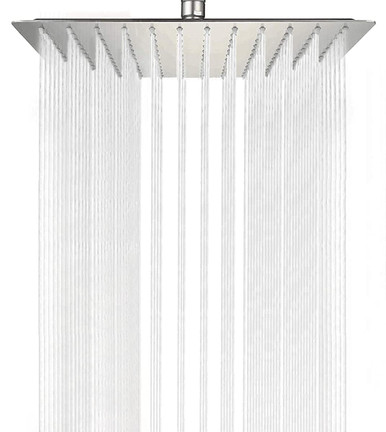 Square Rain Shower Head, CASROCK 12 Inch Rainfall Shower Head Polished ...