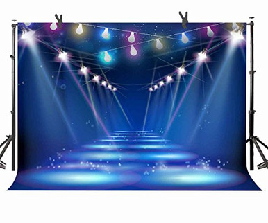 Screen Backdrop Layout 10 X 7 FT (300cm Width X 210cm Hight) Shining Blue Theatre Backdrop for ...
