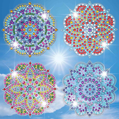 DIY Diamond Window Wall Decor Stickers Decal, 4 Pcs Mandala Window ...