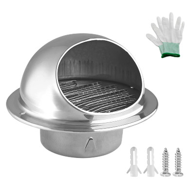 Stainless Steel Round Louver Vent Cover – 3 Inch With Gloves, For Bathroom & Home - View #12