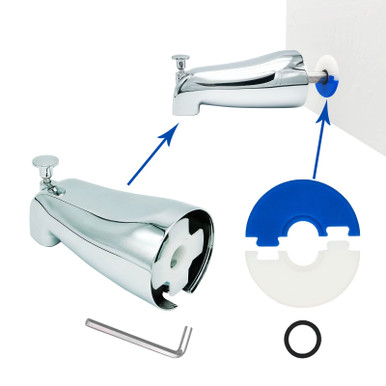 Welvzen 1/2" Pipe Bathtub Spout Diverter with Disc Seal, Chrome Tub