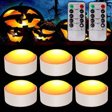 Riakrum 6 Pieces Pumpkin Lights with Remote and Timer LED Pumpkin ...