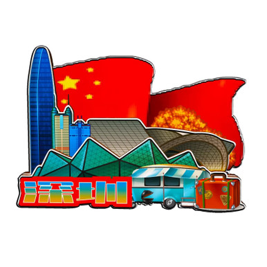 3D Chengdu Cina Souvenir Frigorifero Sticker, casa e Cucina