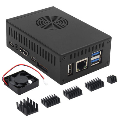 eleUniverse Orange Pi 5/5B Case Heatsink Fan(N505), Metal Enclosure ...