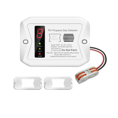 RV Propane Gas Detector – 12V DC, High-Sensitivity Semiconductor Sensor, 85dB Alarm, Surface Or Flush Mount, For Motorhome, Travel Trailer, Van, And Truck Camper