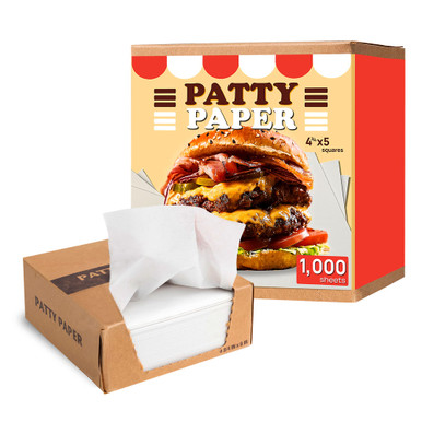 Restaurant-Grade Hamburger Patty Paper, 1000 4.75x5