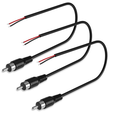 SIOCEN 3 Pack RCA to Bare Wire Cable,Speaker Wire RCA Male Plug Jack