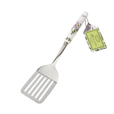 Portmeirion Botanic Garden Draining Spoon (Azalea) with Porcelain Handle