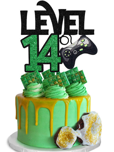 Level 14 Game Birthday Cake Topper - Video Game Boy's 14th Birthday ...