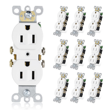 ThunderWay Duplex Receptacle Outlet, 15A 125V Electrical Wall Outlets ...