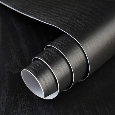 BAYYA Black Wood Texture Contact Paper Thicken Dark Wood Grain Look ...