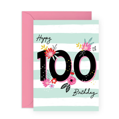 CENTRAL 23 100th Birthday Card for Women - Centennial Birthday Cards ...