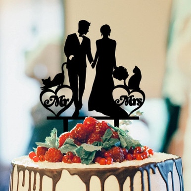 Bride And Groom Wedding Cake Topper Mr Mrs Couple Cake Toppers Bride ...