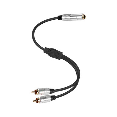 Cable Adaptador 6.35mm A 2 RCA - 1/4 TRS Hembra A RCA Macho, 50 Cm, Para Conectar Guitarras, Altavoces Y Equipos De Audio