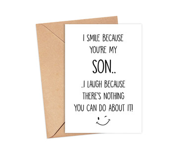 Emily gift Son Birthday Card - Card For Son - Recycled Card - Son's