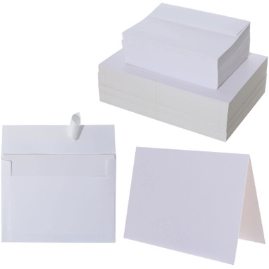 Blank White Cards and Envelopes 200 Pack, 5 x 7 Heavyweight Folded ...
