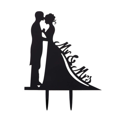 SEWACC Wedding Cake Topper Bride and Groom Wedding Silhouette Mr and ...