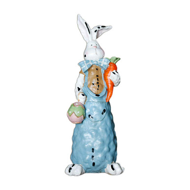 Happyyami Garden Rabbit Statue Easter Rabbit Figurine Resin Farmhouse ...